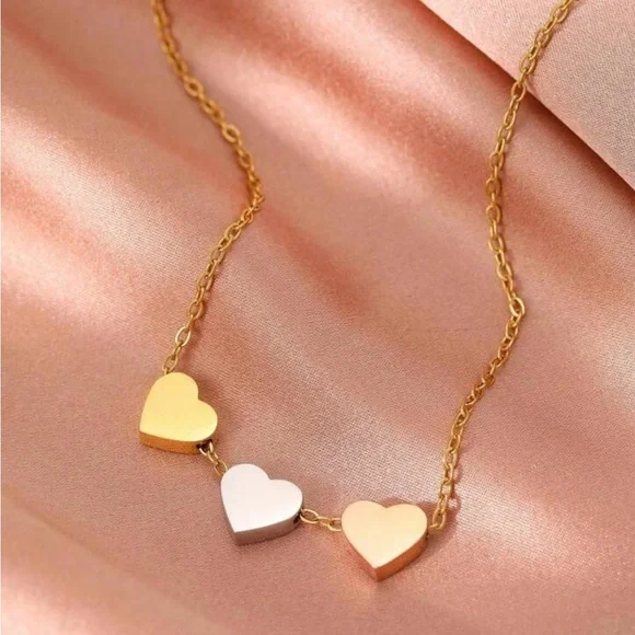 Gold and Silver Heart Necklace